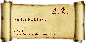 Luria Katinka névjegykártya